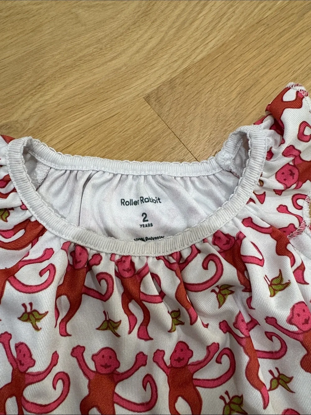 Roller Rabbit Pink Monkey Print Sleeveless Nightgown